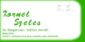 kornel szeles business card